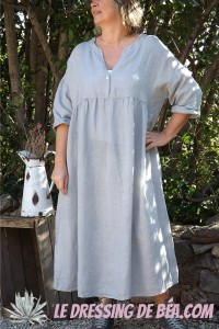 ROBE EN LIN GRANDE TAILLE DIANE GRISE