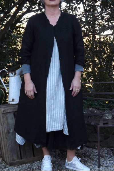 JUPON NOIR FLORENT, ROBE TABLIER SOPHIE ET VESTE CLEMENCE