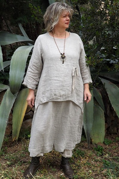 Robe lin taupe délavé Eurydis et tunique Rosalie