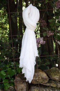 Foulard voile de coton blanc