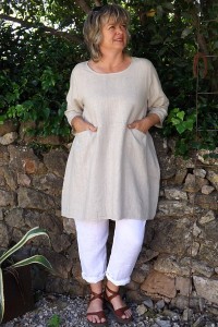 Tunique lin beige Emma et pantalon Gabriel