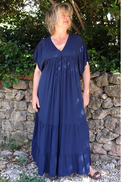 Robe Anastasia viscose Oversize marine