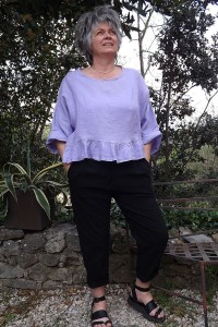 Top lin lilas Celestin et pantalon Tim