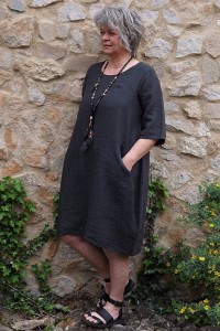 Robe lin anthracite Eva