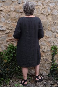 Robe lin anthracite Eva