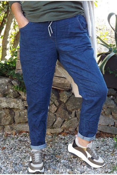 Pantalon grande taille Roméo jean foncé