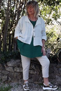 Veste en lin Hortense blanc cassé et tunique Benjamine