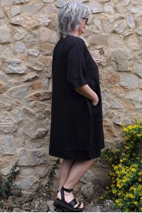 Robe lin Eva noire