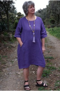 Robe lin Eva violette