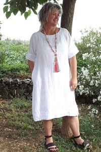 Robe lin Léa blanche