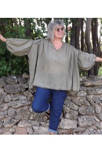 Blouse Oversize Valentine taupe et pantalon cargo Arnold