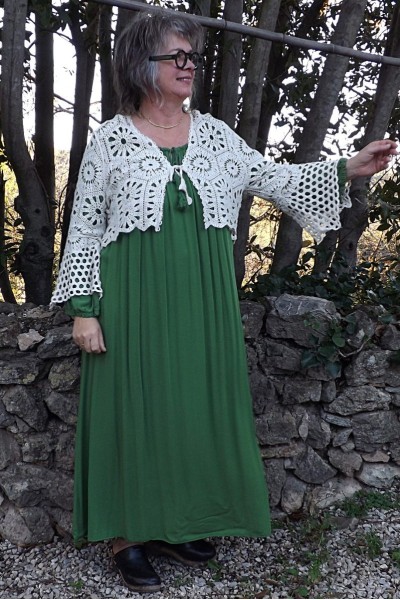 Robe longue Charlotte et gilet crochet