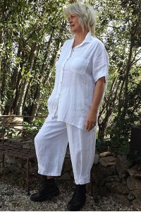 Chemise lin Séverine blanche et pantalon lin Omer