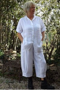 Chemise lin Séverine blanche et pantalon lin Omer