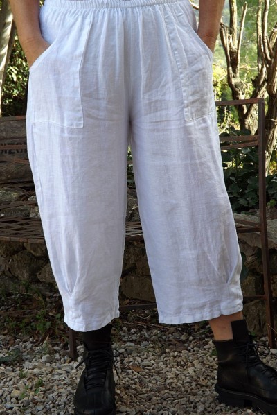 Pantalon lin Omer blanc.