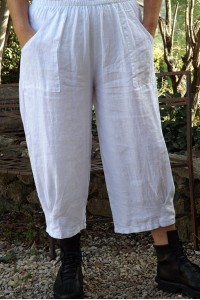 Pantalon lin Omer blanc.