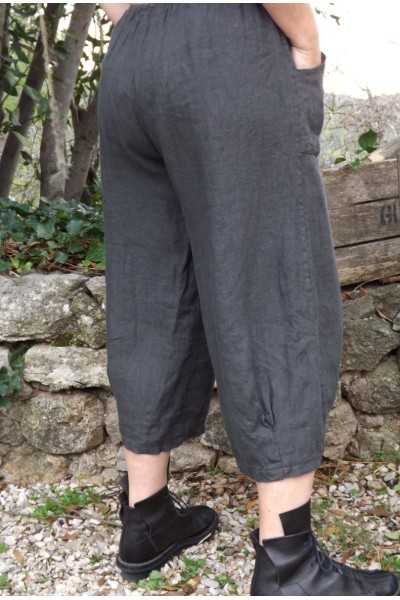 Pantalon lin Omer anthracite