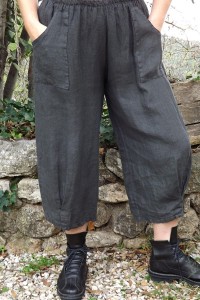 Pantalon lin Omer anthracite