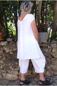 Robe courte en lin ou tunique lin blanc