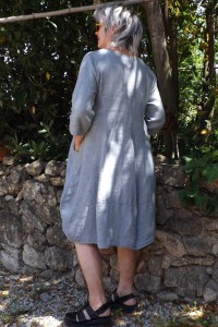 Robe longue lin grande taille platine