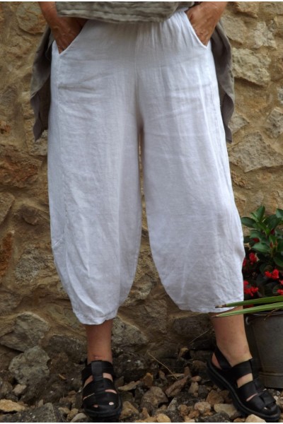 Pantalon en lin blanc