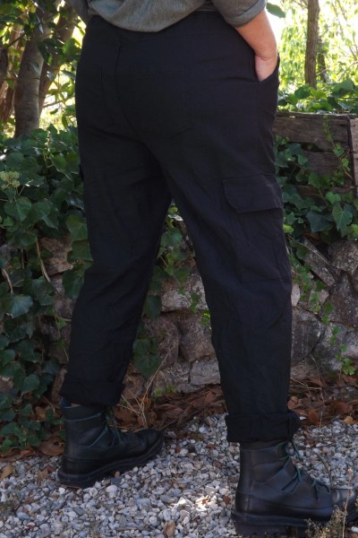 Pantalon cargo grande taille noir