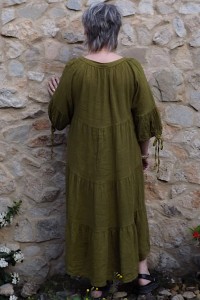 Robe longue en lin grande taille bambou - Élégance et confort